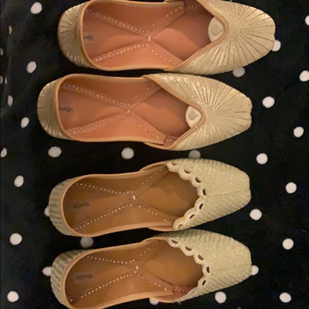Gold Zebidah slippers